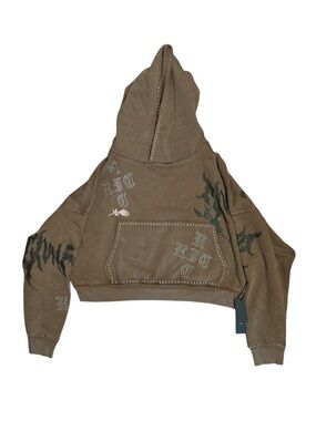 Civil Regime Brown Hoodie with studs Women’s Size: Small oversized NWT